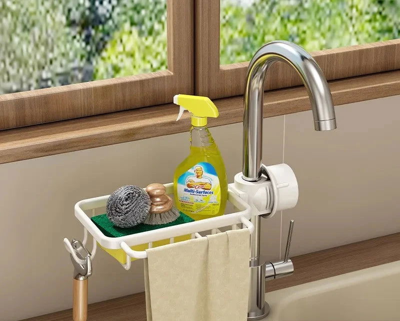 EMESA HOME Kitchen Sink Drain Rack Sponge Storage Faucet Holder Soap Space Aluminum Drainer Shelf Basket Organizer Bathroom Accessories - Emesa Home