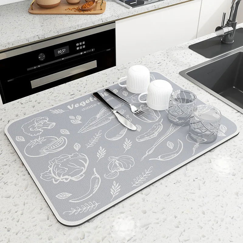 EMESA HOME Large Kitchen Super Absorbent Mat is designed to efficiently manage spills and drainage in your kitchen or bathroom - Emesa Home