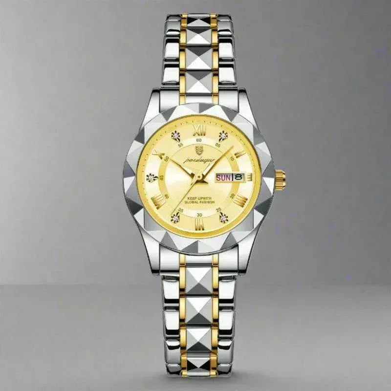 EMESA HOME Luxury Ladies Dress Watch - Luminous Waterproof Week Date Stainless Steel Quartz Wristwatch - EMESA HOME™