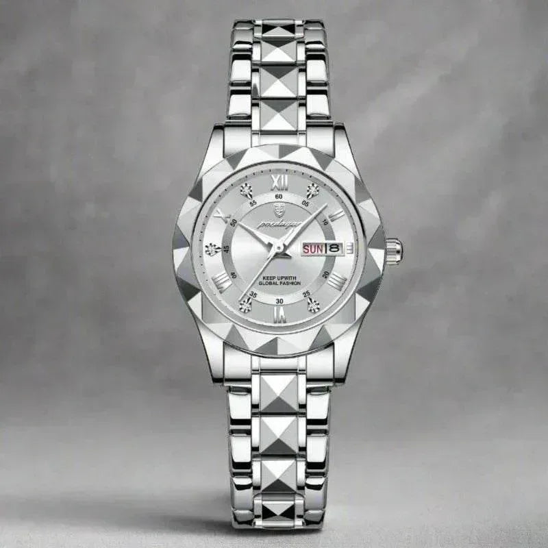 EMESA HOME Luxury Ladies Dress Watch - Luminous Waterproof Week Date Stainless Steel Quartz Wristwatch - EMESA HOME™