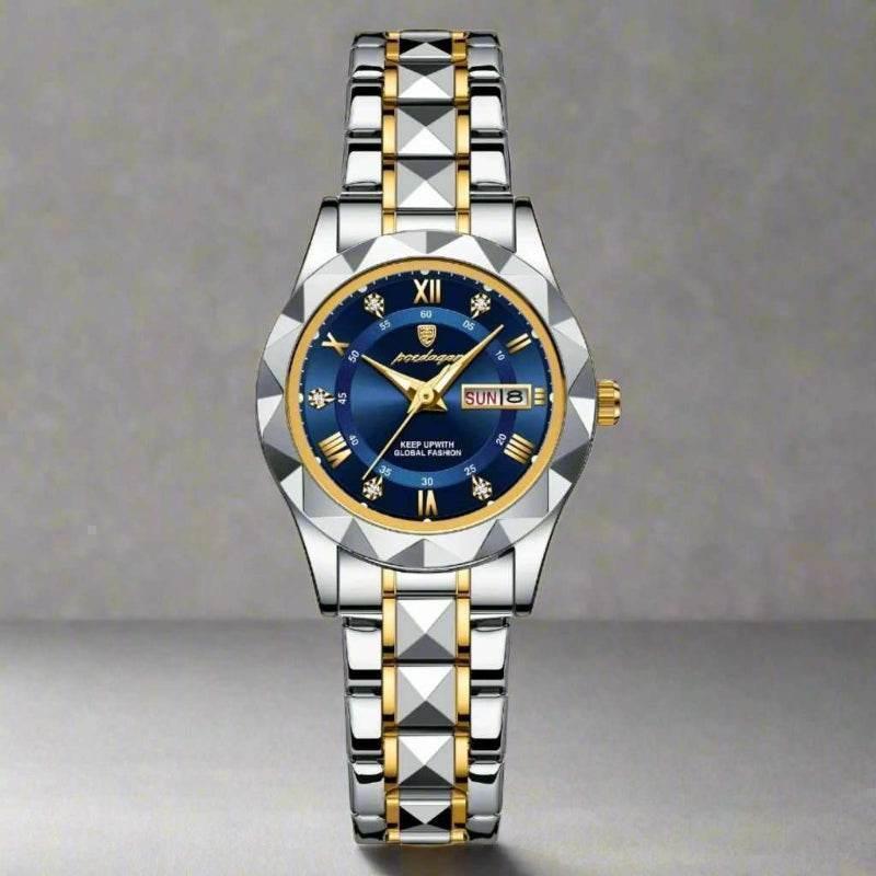 EMESA HOME Luxury Ladies Dress Watch - Luminous Waterproof Week Date Stainless Steel Quartz Wristwatch - EMESA HOME™