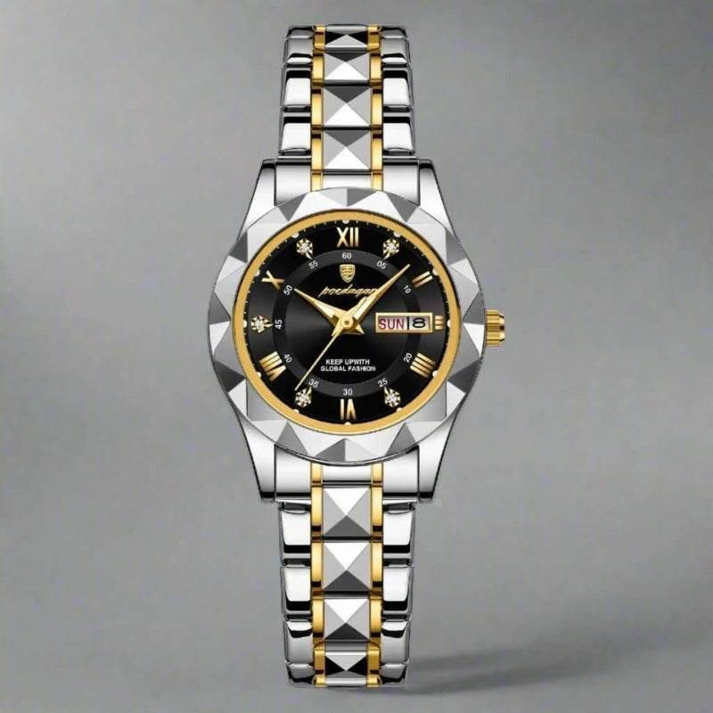 EMESA HOME Luxury Ladies Dress Watch - Luminous Waterproof Week Date Stainless Steel Quartz Wristwatch - EMESA HOME™