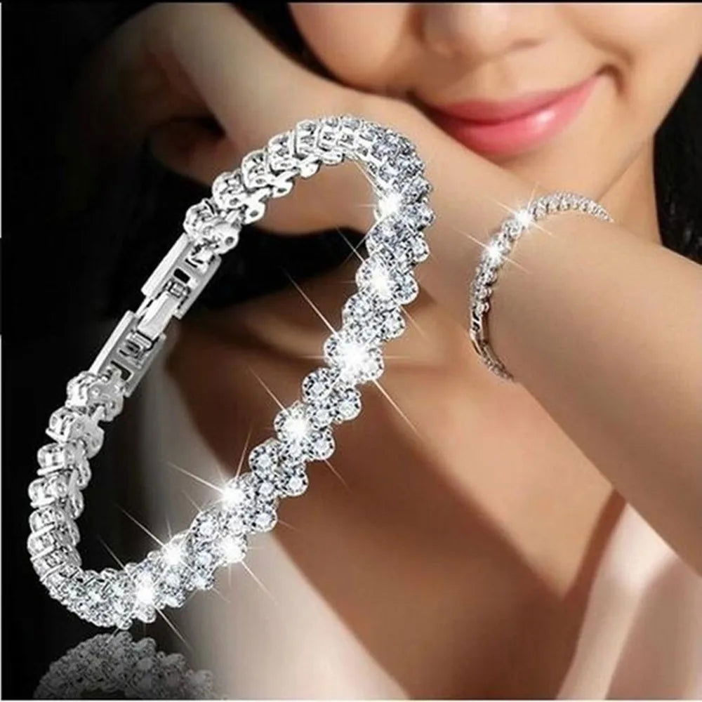 EMESA HOME Luxury Love Braided Leaf Bracelet Charm Crystal is an exquisite piece of jewelry designed for elegance and charm - Emesa Home