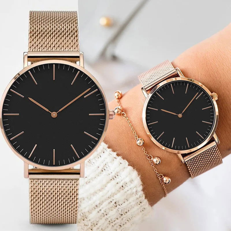 EMESA HOME Luxury Rose Gold Women's Bracelet Watch - Top Brand Ladies Casual Quartz Wristwatch - Emesa Home