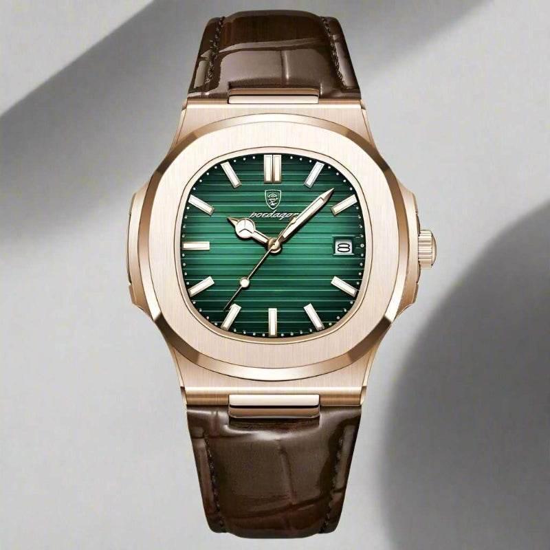 EMESA HOME Luxury Waterproof Luminous Date Leather Men's Sports Watch - Square Casual Quartz Male Wristwatch - EMESA HOME™