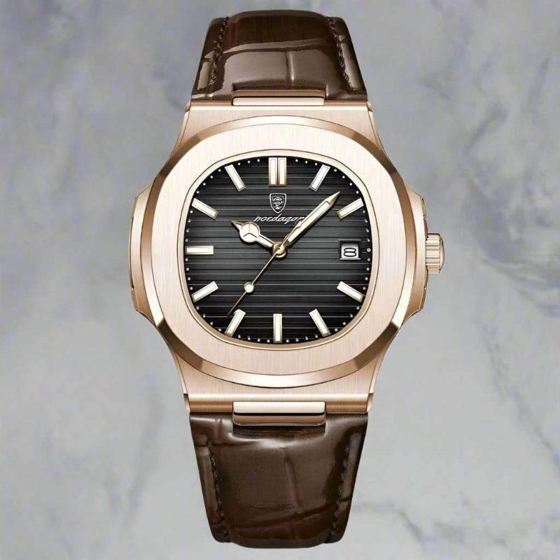 EMESA HOME Luxury Waterproof Luminous Date Leather Men's Sports Watch - Square Casual Quartz Male Wristwatch - EMESA HOME™