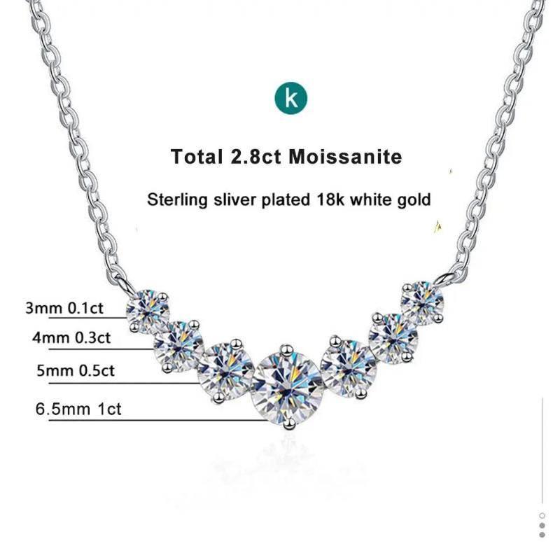 EMESA HOME Moissanite Necklace for Women – Wedding Jewelry, 925 Sterling Silver Plated with 18k White Gold, Certified Moissanite Necklace for Women - EMESA HOME™
