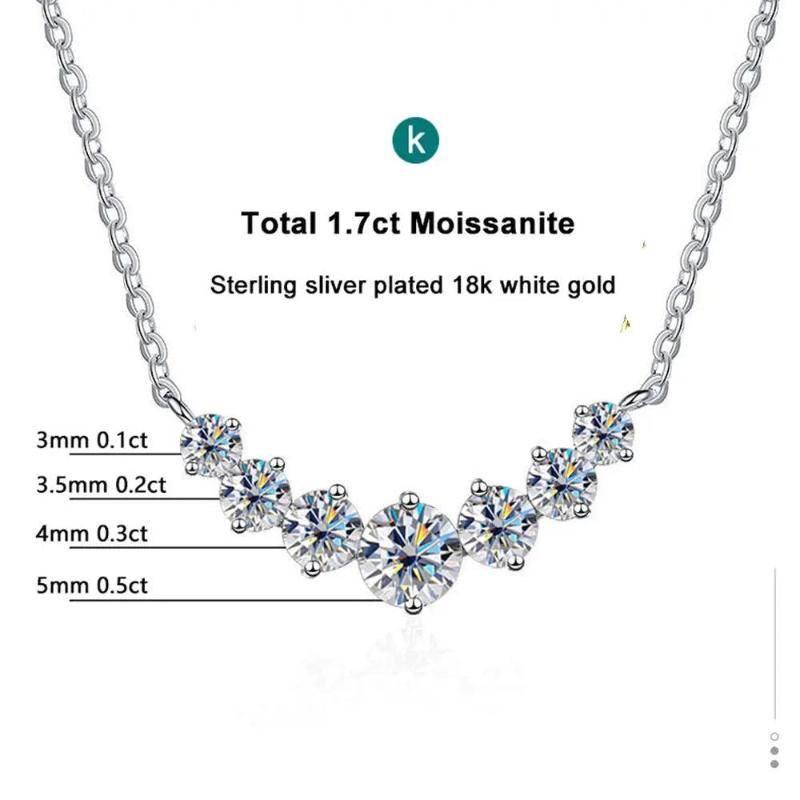EMESA HOME Moissanite Necklace for Women – Wedding Jewelry, 925 Sterling Silver Plated with 18k White Gold, Certified Moissanite Necklace for Women - EMESA HOME™