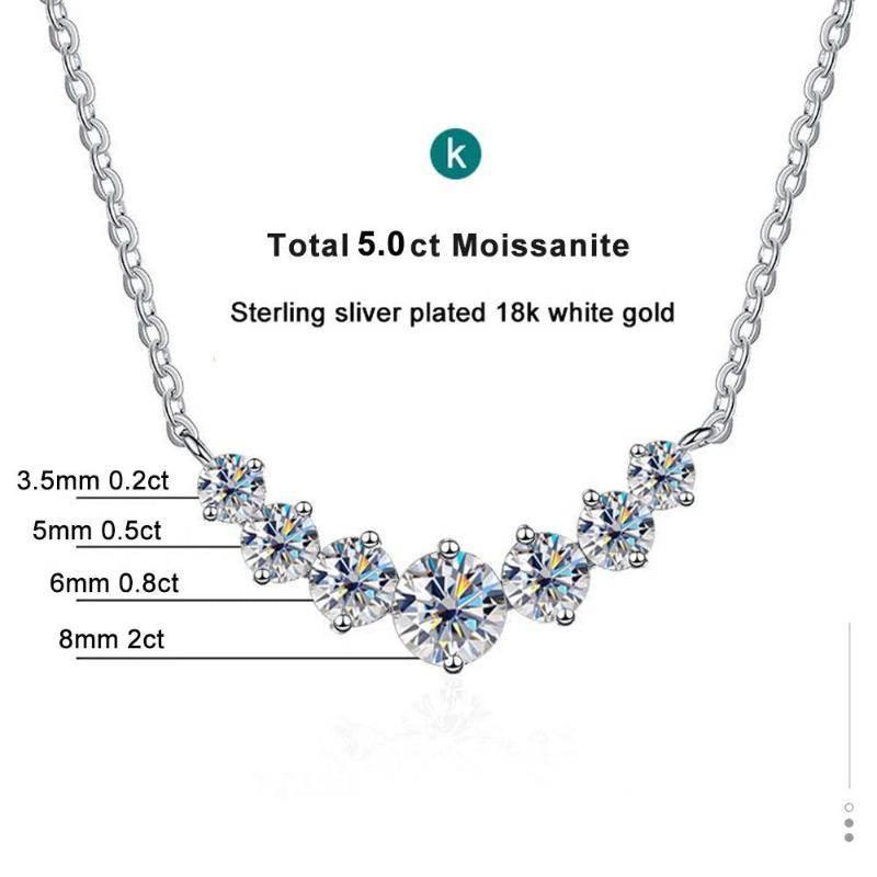 EMESA HOME Moissanite Necklace for Women – Wedding Jewelry, 925 Sterling Silver Plated with 18k White Gold, Certified Moissanite Necklace for Women - EMESA HOME™