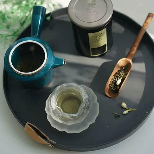 EMESA HOME 1 Piece Round Storage Tray – Simple Solid Color, Portable, for Bedroom Table, Cosmetics, Jewelry, Sundries Display - Emesa Home