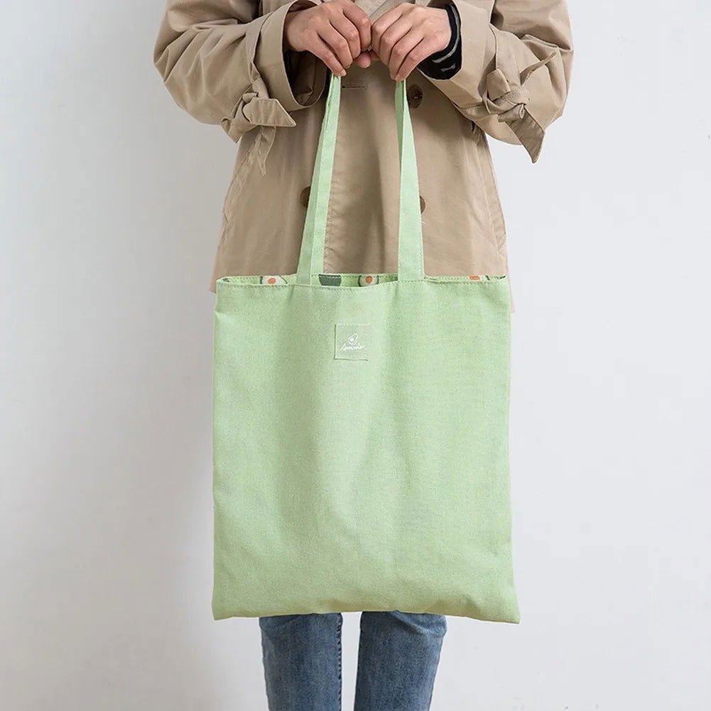 EMESA HOME New Millet Wheat Fabric Double-sided Dual-use Shoulder Bags Cotton Linen Pocket Handbag Shopping Bag Female Canvas Cloth Totes - Emesa Home