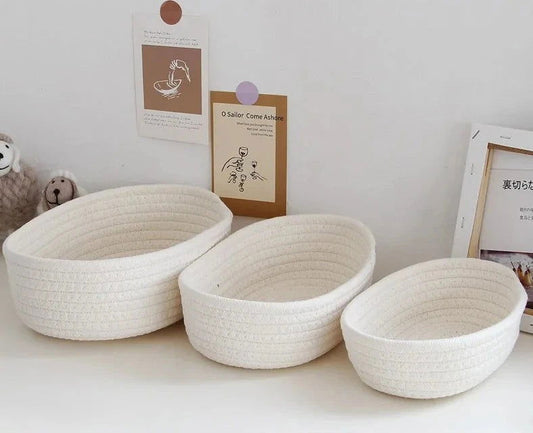 EMESA HOME Nordic Cotton Rope Woven Storage Baskets - Emesa Home