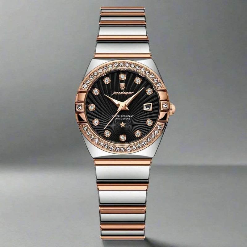 EMESA HOME Luxury Women's Waterproof Luminous Date Stainless Steel Wristwatch - High-Quality Quartz Ladies Watch with Box - EMESA HOME™