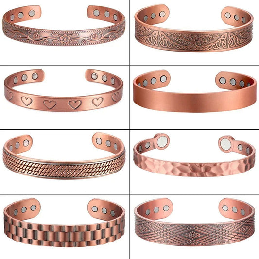 EMESA HOME Pure Copper Magnetic Bracelet Cuff for Men and Women, Made from 99.9% Pure Copper. - Emesa Home