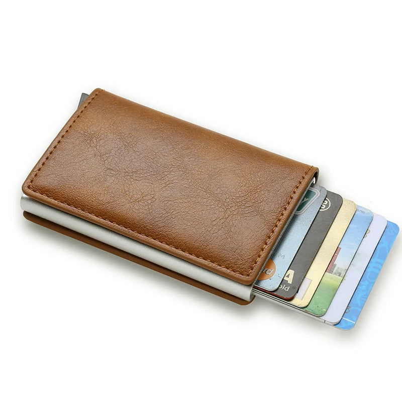 EMESA HOME RFID Smart Minimalist Credit Card Holder: Slim Synthetic Leather Wallet for Business and Everyday Use - Emesa Home