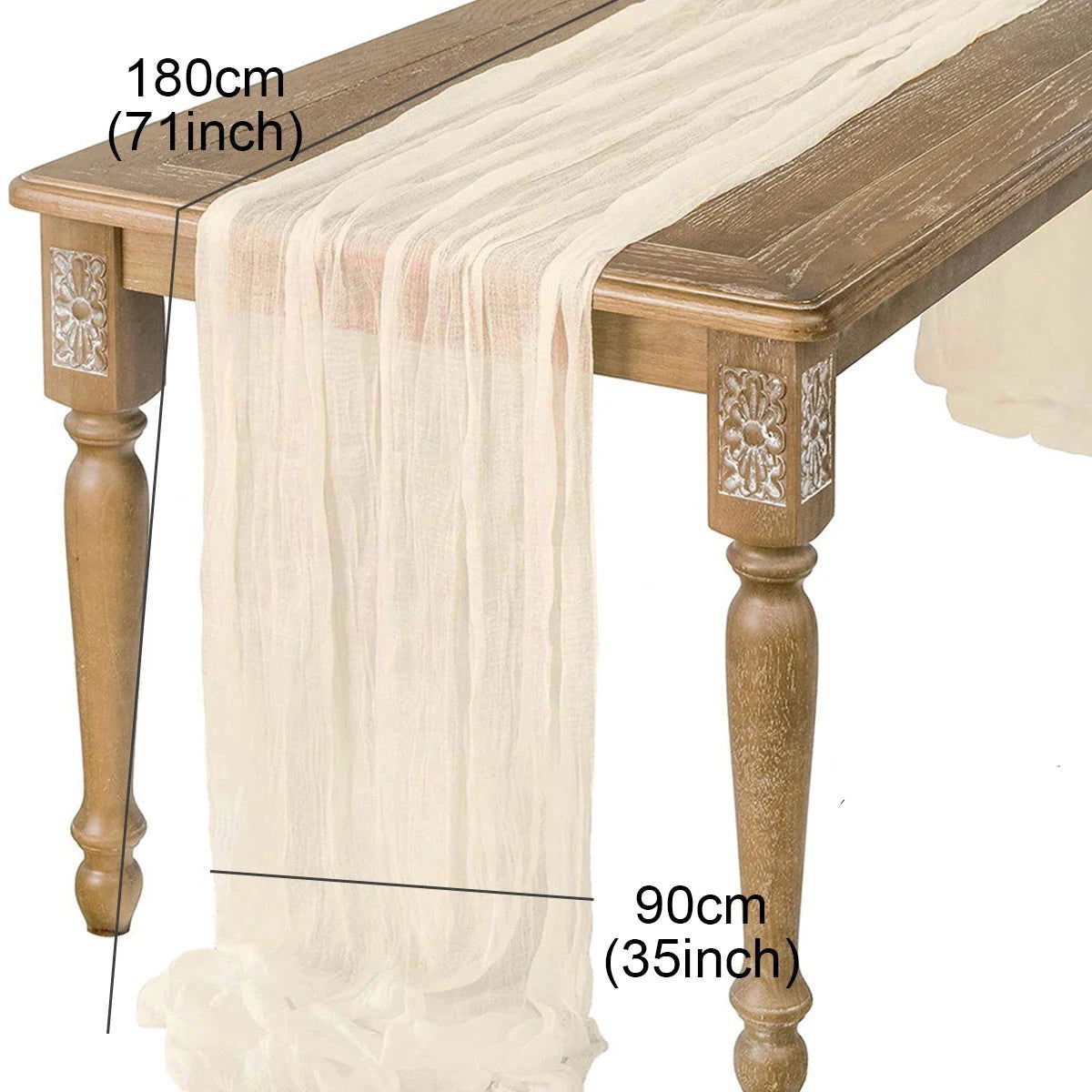 EMESA HOME Semi-Sheer Sage Gauze Table Runner Cheesecloth for Vintage Wedding, Party, Banquet, and Cake Décor - Emesa Home