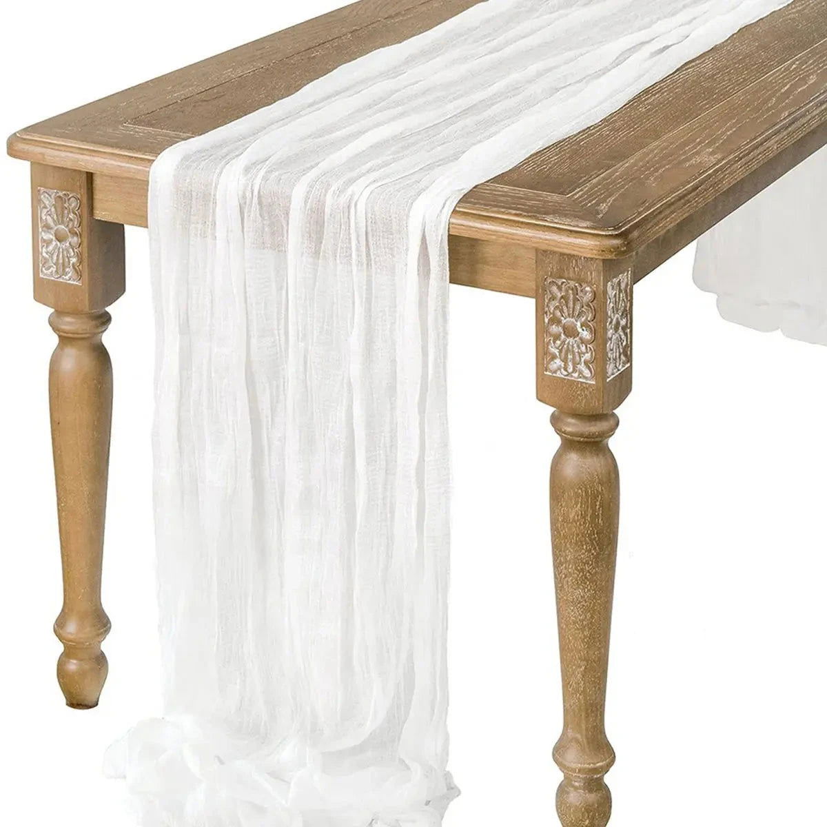 EMESA HOME Semi-Sheer Sage Gauze Table Runner Cheesecloth for Vintage Wedding, Party, Banquet, and Cake Décor - Emesa Home