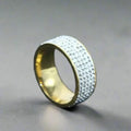 EMESA HOME Shine Silver and Gold Color Ring with Round Inlaid White Zircon for Women - Engagement Wedding Jewelry Gift - EMESA HOME™