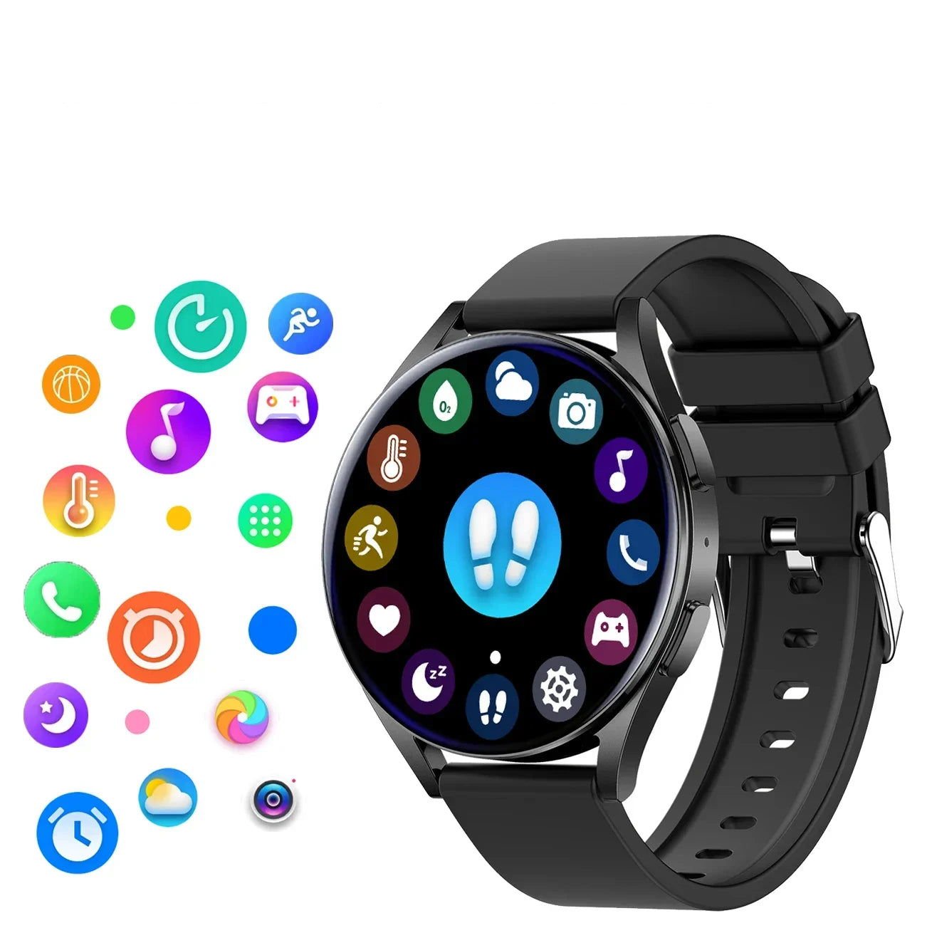 EMESA HOME Smartwatch for Men, Women : Full Touch HD Display, Blood Pressure and Oxygen Monitoring, Bluetooth Call, Sports Tracking for Android and iOS - Emesa Home