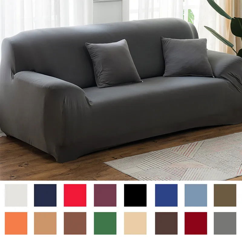 EMESA HOME Solid Color Elastic Sofa Covers for Living Room Spandex Sectional Corner Sofa Slipcovers Couch Chair Cover Funda de sofá - Emesa Home