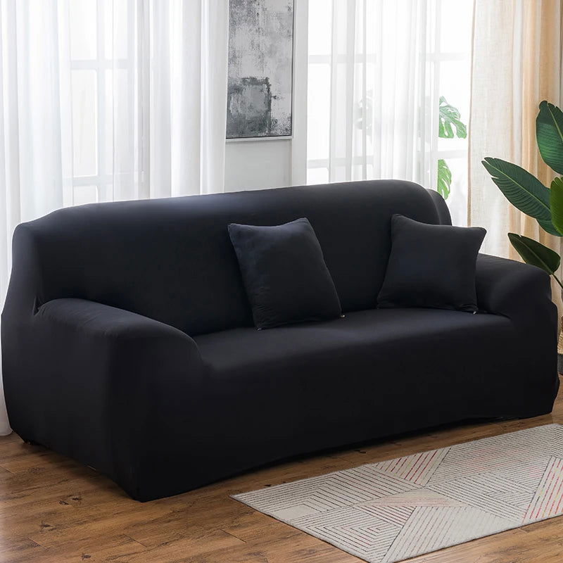 EMESA HOME Solid Color Elastic Sofa Covers for Living Room Spandex Sectional Corner Sofa Slipcovers Couch Chair Cover Funda de sofá - Emesa Home