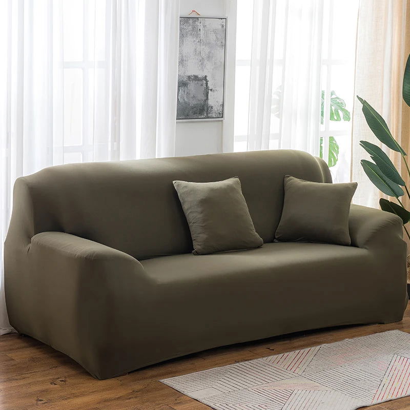 EMESA HOME Solid Color Elastic Sofa Covers for Living Room Spandex Sectional Corner Sofa Slipcovers Couch Chair Cover Funda de sofá - Emesa Home