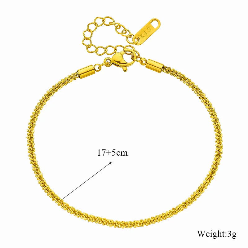 EMESA HOME Stainless Steel Gold Delicate Fine Chain Necklace and Bracelets Set for Women - Trendy, Waterproof, and Versatile Jewelry - Emesa Home