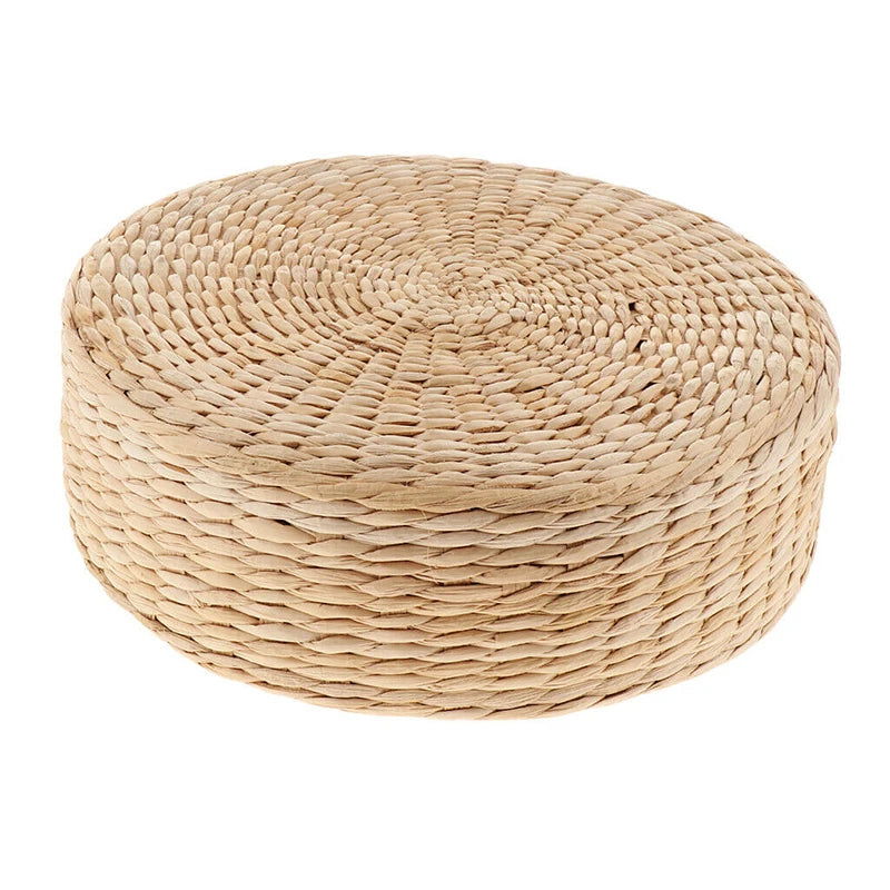 EMESA HOME Straw Pouf Seat Mat Meditation Ottoman Home Décor Cushion - Emesa Home