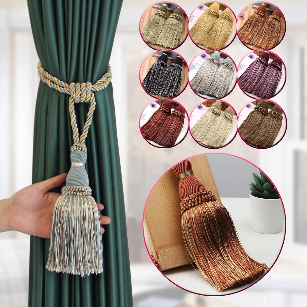 EMESA HOME Tassel Curtain Tiebacks are decorative curtain accessories designed to add a touch of style to your curtains. - Emesa Home