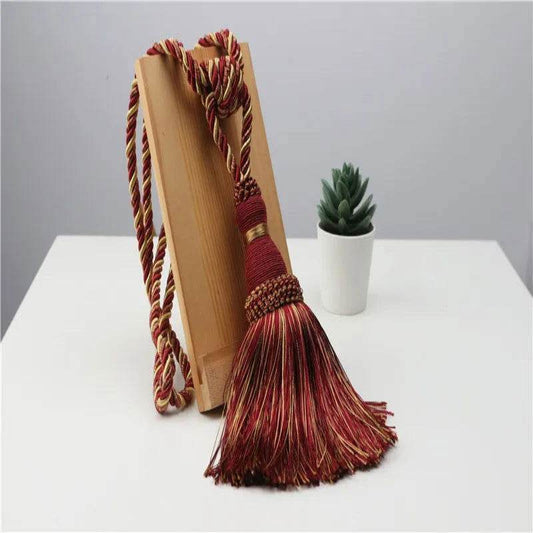 EMESA HOME Tassel Curtain Tiebacks are decorative curtain accessories designed to add a touch of style to your curtains. red