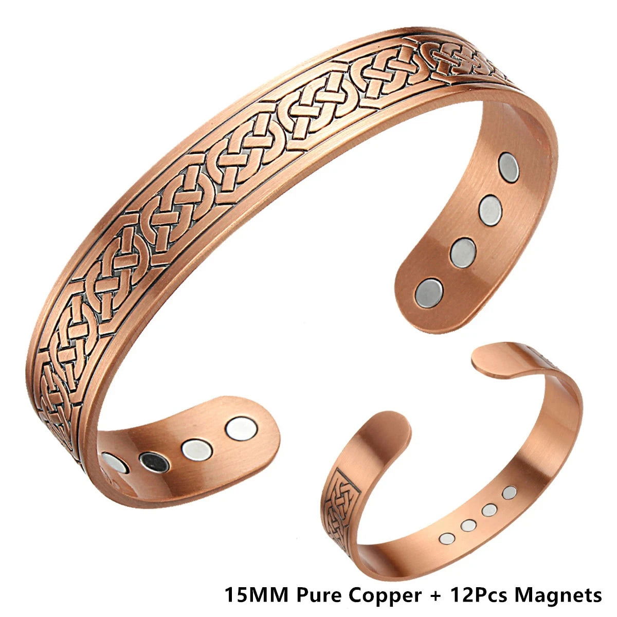 EMESA HOME Vintage Pure Copper Cuff Bracelet with 18Pcs 3500 Gauss Strong Magnets - Emesa Home