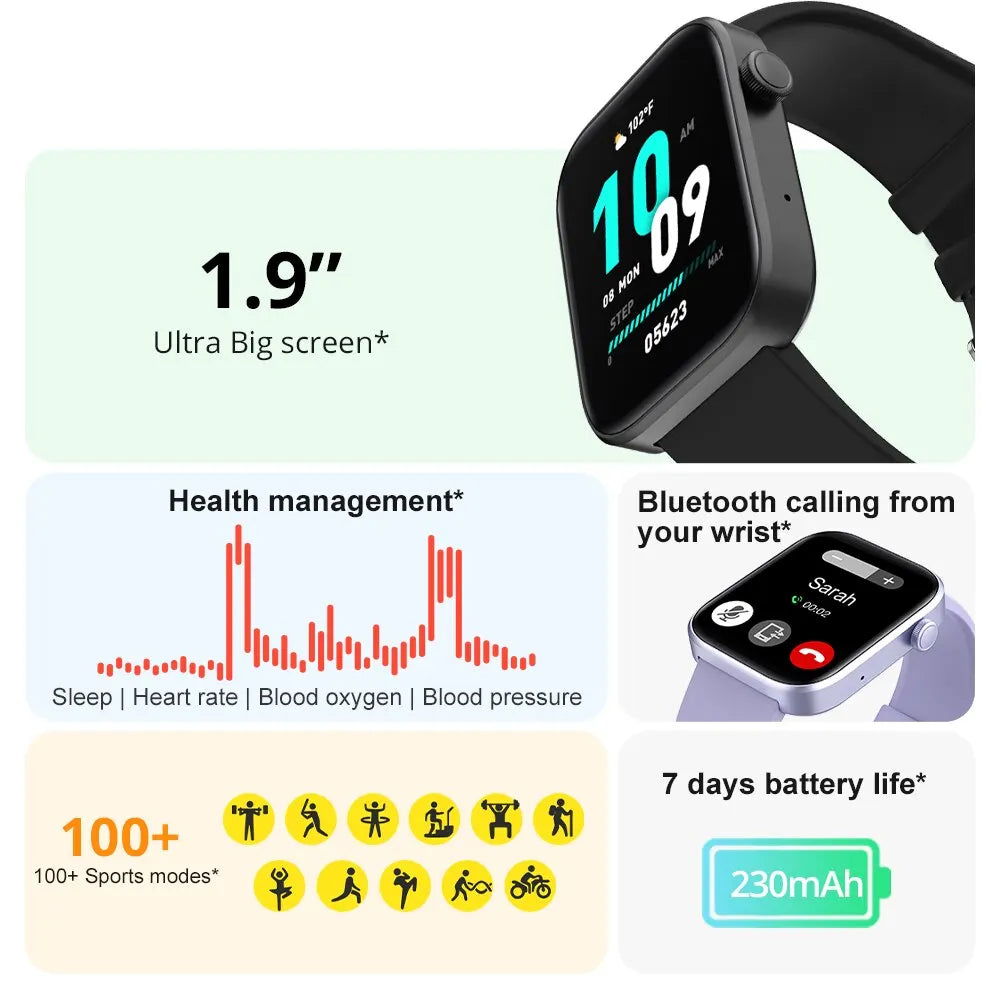 EMESA HOME Voice Calling Smartwatch: Comprehensive Health Monitoring, IP68 Waterproof, Smart Notifications, Voice Assistant - Emesa Home