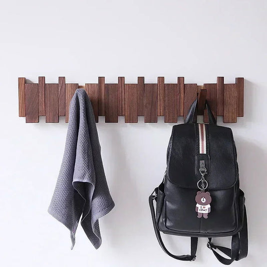 EMESA HOME Walnut Coat Racks Wall Hanging - Creative Piano Keys Clothes Hook - Emesa Home