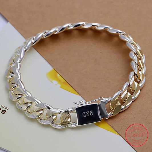 Elegant 925 Sterling Silver Chain Bracelet by EMESA HOME - Ideal Party & Wedding Accessory - Emesa Home