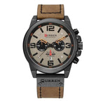EMESA HOME Men's Luxury Waterproof Sport Chronograph Watch, Quartz Military Style with Genuine Leather Strap - EMESA HOME™