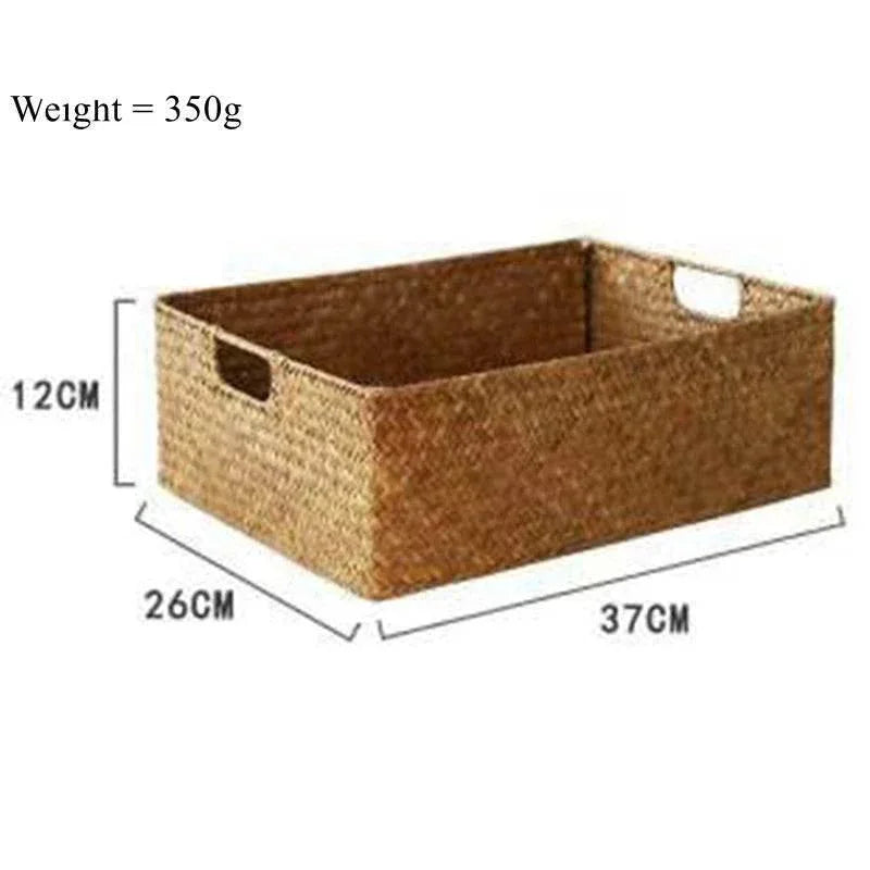 EMESA HOME Woven Seagrass Basket – Natural Rattan Wicker Storage Basket for Home Décor, Fruit, Bread, Towels & Kitchen Table Use - EMESA HOME™