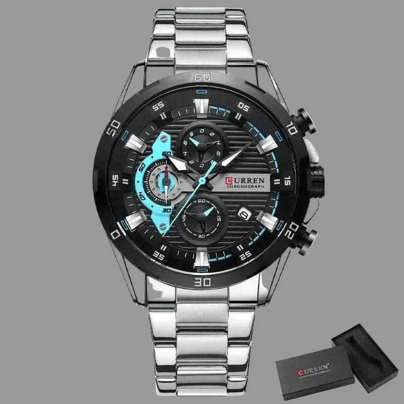 EMESA HOME Men's Stainless Steel Chronograph Watch – Luminous Dial, Fashion Casual Wristwatch - EMESA HOME™