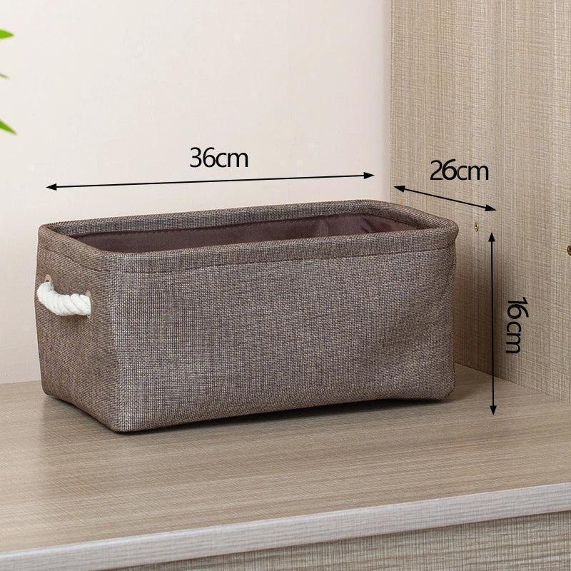 EMESA HOME Cotton Linen Folding Storage Basket – Organizer for Toys, Clothes, Sundries – Cabinet Bag, Collapsible Laundry Hamper for Home Use - EMESA HOME™