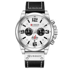 EMESA HOME Men's Luxury Waterproof Sport Chronograph Watch, Quartz Military Style with Genuine Leather Strap - EMESA HOME™