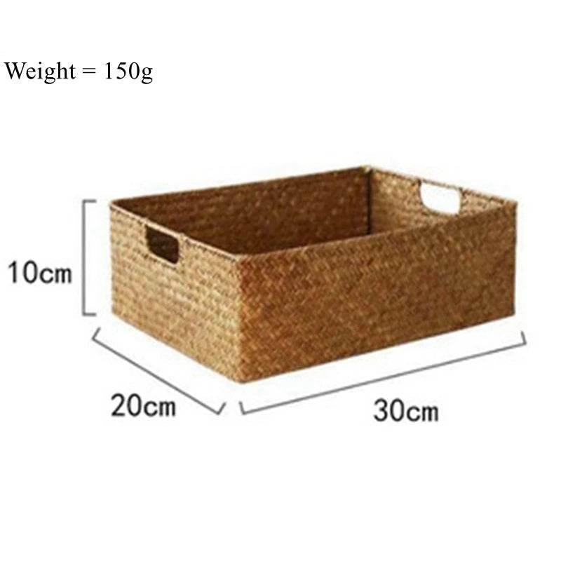 EMESA HOME Woven Seagrass Basket – Natural Rattan Wicker Storage Basket for Home Décor, Fruit, Bread, Towels & Kitchen Table Use - EMESA HOME™