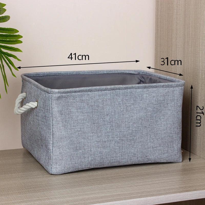 EMESA HOME Cotton Linen Folding Storage Basket – Organizer for Toys, Clothes, Sundries – Cabinet Bag, Collapsible Laundry Hamper for Home Use - EMESA HOME™