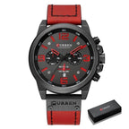 EMESA HOME Men's Luxury Waterproof Sport Chronograph Watch, Quartz Military Style with Genuine Leather Strap - EMESA HOME™
