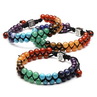 EMESA HOME 7 Chakra Lava Stone Bracelet – Double-Layer Beaded Bracelet for Women & Men, Spiritual Jewelry - product image