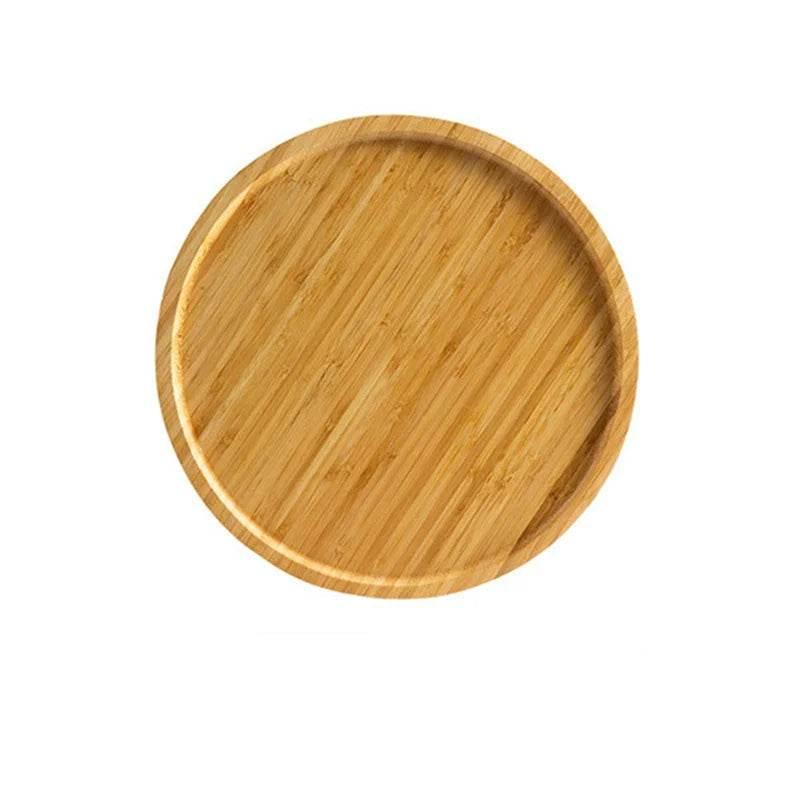 EMESA HOME-Wooden Round Serving Platter Tray - Pizza, Salad, Breakfast, Fruits, Bread, Dessert, Tea Mat, Snacks Dish - EMESA HOME™