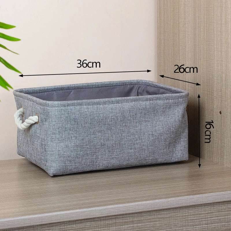 EMESA HOME Cotton Linen Folding Storage Basket – Organizer for Toys, Clothes, Sundries – Cabinet Bag, Collapsible Laundry Hamper for Home Use 5