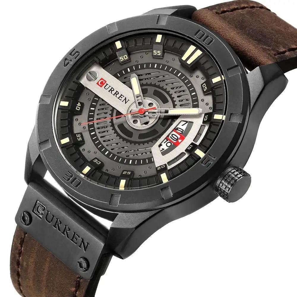 EMESA HOME Luxury Watch Brand - CURREN Men Military Sports Watches, Men's Quartz Date Clock, Casual Leather Wrist Watch - EMESA HOME™