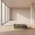Set of gray plastic containers on a white background
