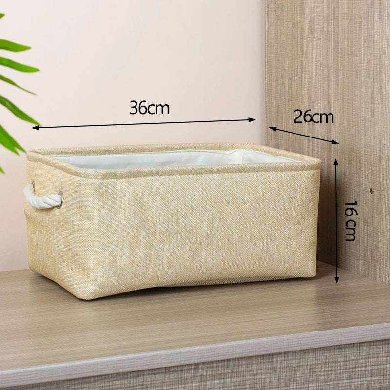 EMESA HOME Cotton Linen Folding Storage Basket – Organizer for Toys, Clothes, Sundries – Cabinet Bag, Collapsible Laundry Hamper for Home Use 8