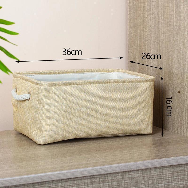EMESA HOME Cotton Linen Folding Storage Basket – Organizer for Toys, Clothes, Sundries – Cabinet Bag, Collapsible Laundry Hamper for Home Use - EMESA HOME™