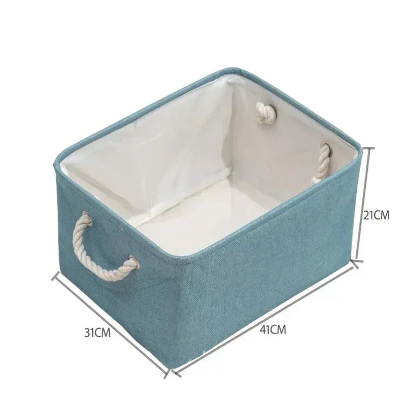 EMESA HOME Cotton Linen Folding Storage Basket – Organizer for Toys, Clothes, Sundries – Cabinet Bag, Collapsible Laundry Hamper for Home Use - EMESA HOME™